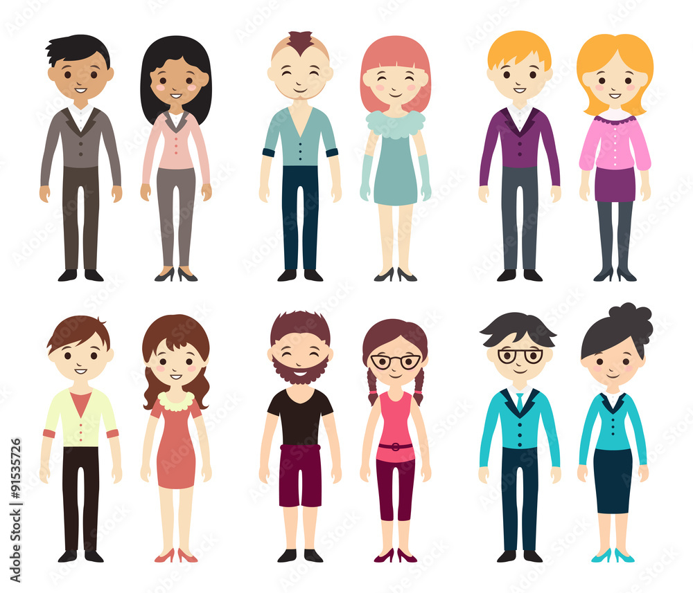 Collection of different men and women Collection of different men and women