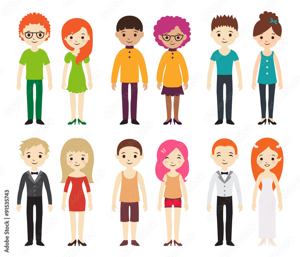 Collection of different men and women Collection of different men and women