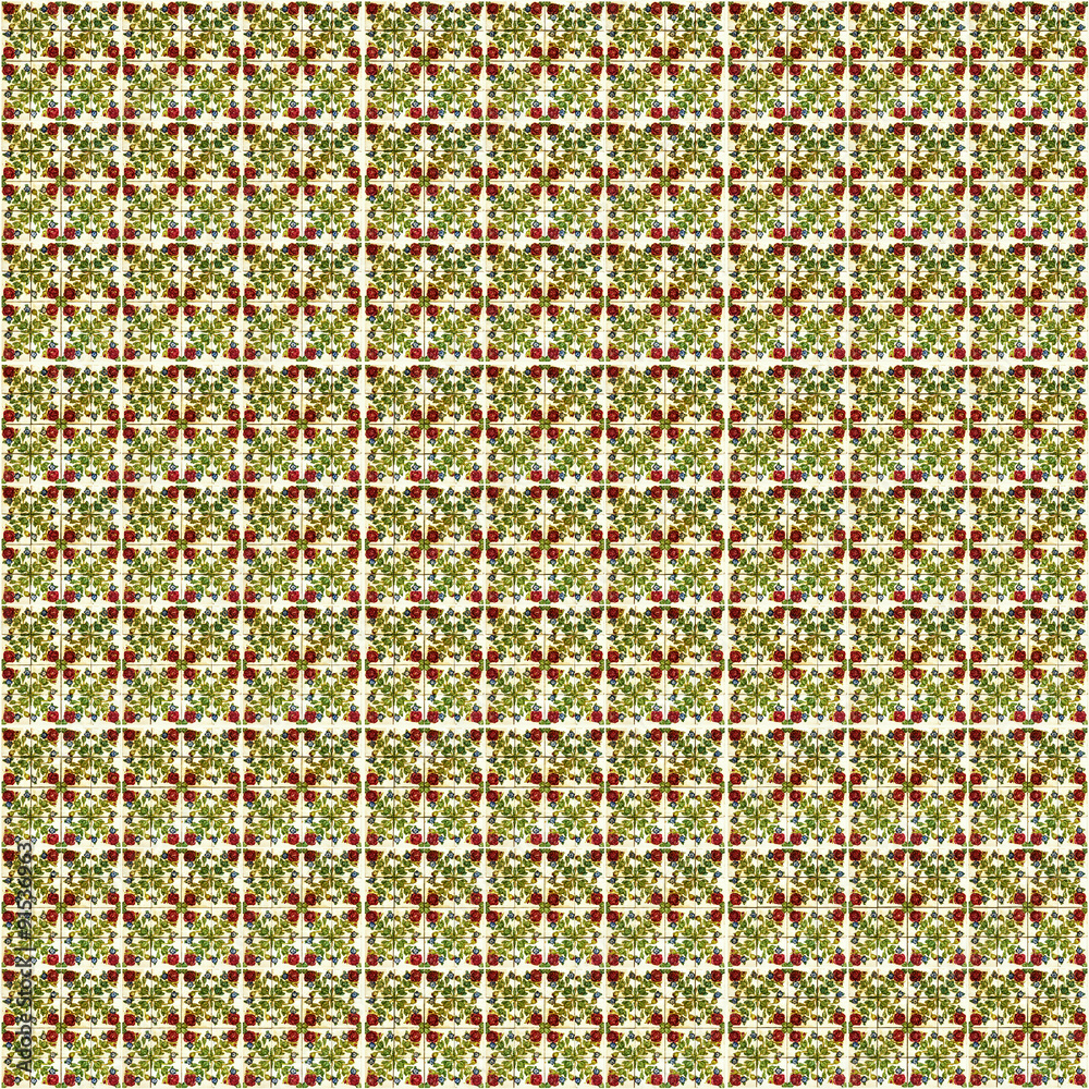 Floral background. Ceramic tile, Portugal Floral background. Ceramic tile, Portugal