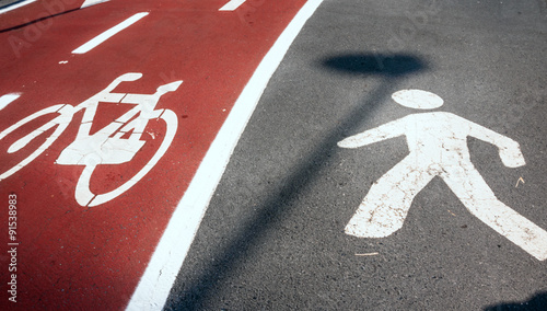 pedestrian and bicycle signs