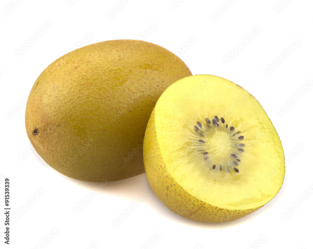 Fototapeta premium Kiwi sungold on white background