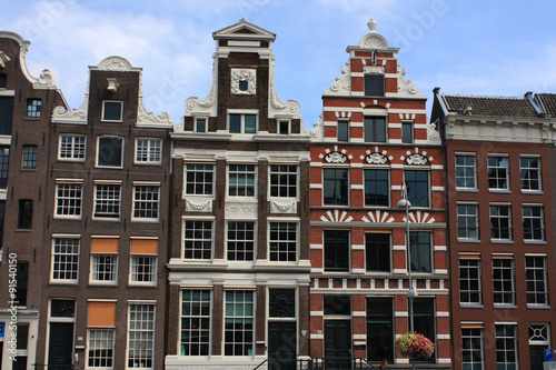 sloping houses in Amsterdam
