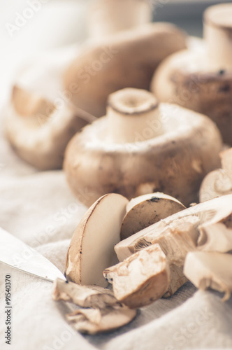 Fresh brown mushrooms