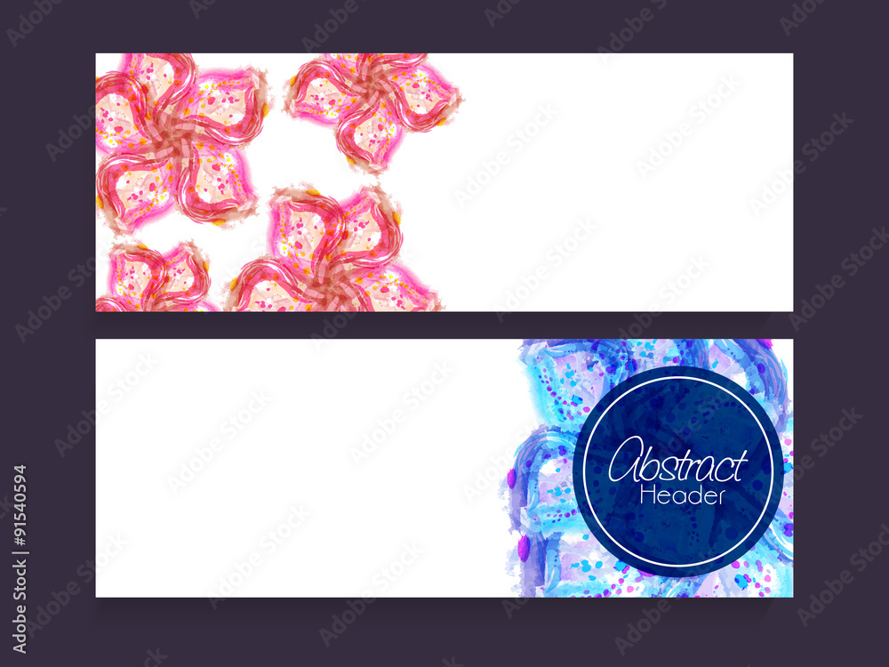 Abstract floral website header or banner set.