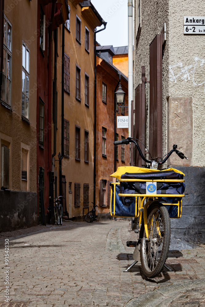 Postman's Bike, Gamla Stan (Old town), Stockholm, Sweden