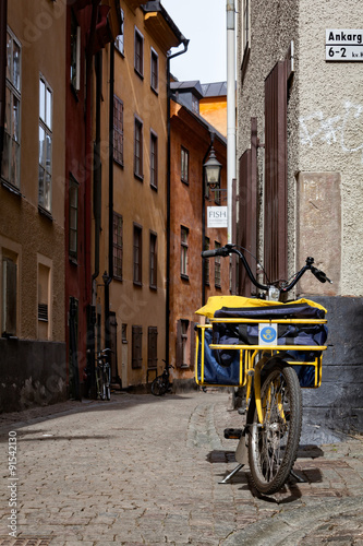 Postman s Bike  Gamla Stan  Old town   Stockholm  Sweden