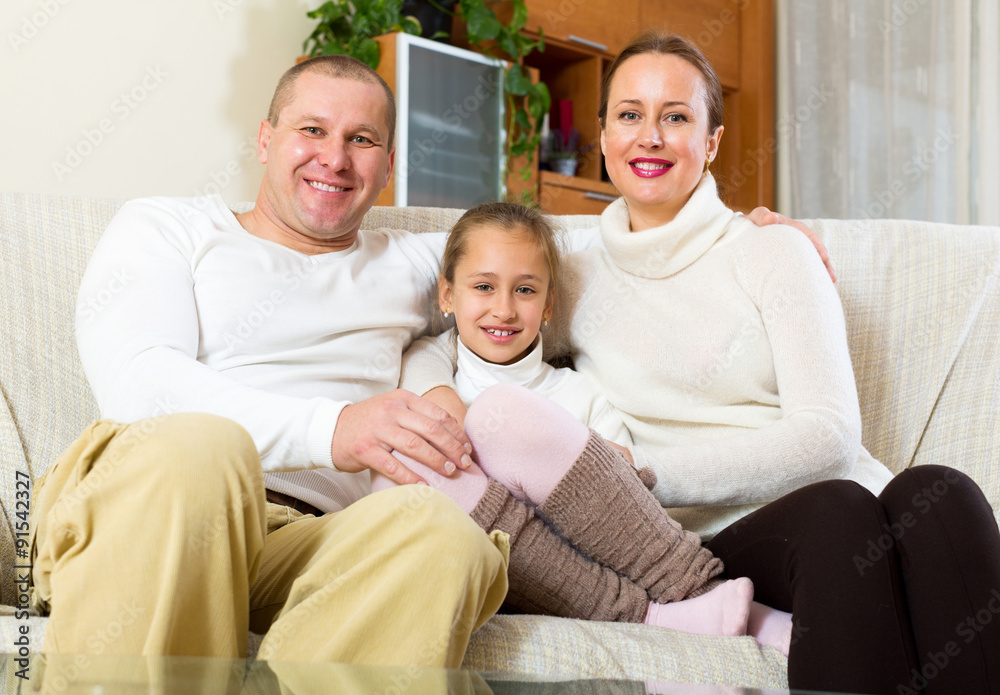 Obraz premium family relaxing at home
