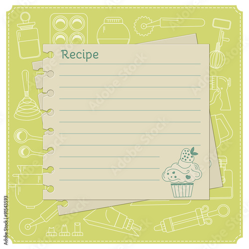 Blank cake themed recipe cards for your sweet creations.