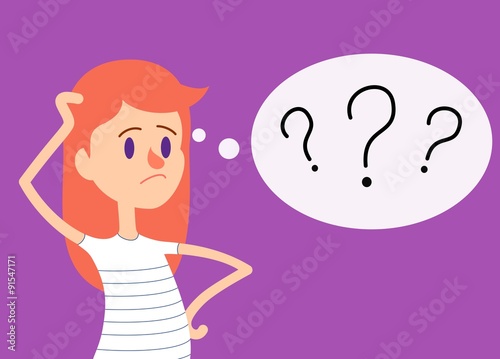 Girl has many questions in bubble 