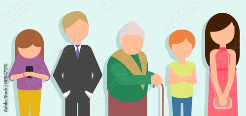 People standing in line and waiting