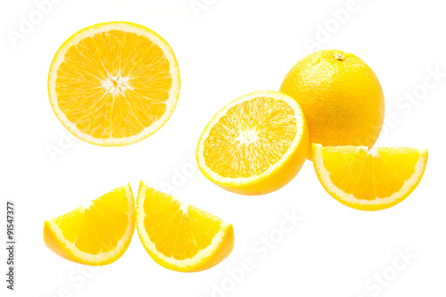 oranges fruit slice isolated