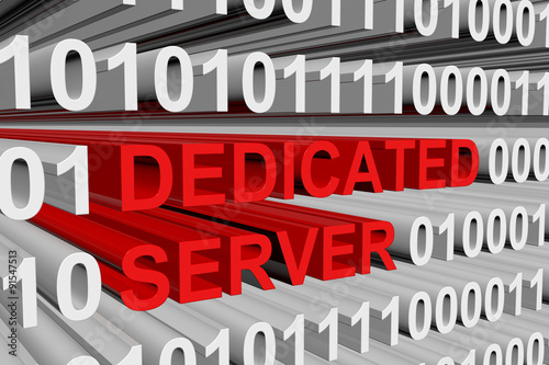 фотографія dedicated server are presented in the form of binary code