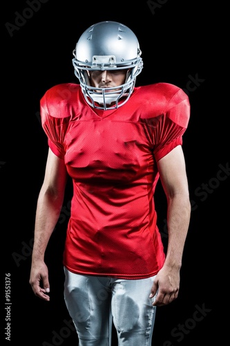 Confident American football player