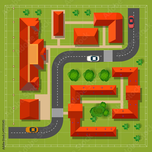 Town top view