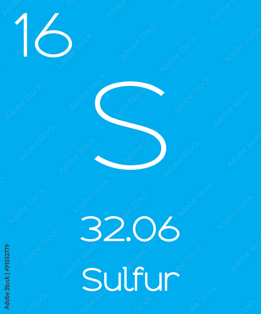 Fototapeta premium Informative Illustration of the Periodic Element - Sulfur