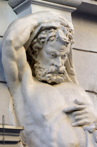 caryatid man body muscles architecture historic detail