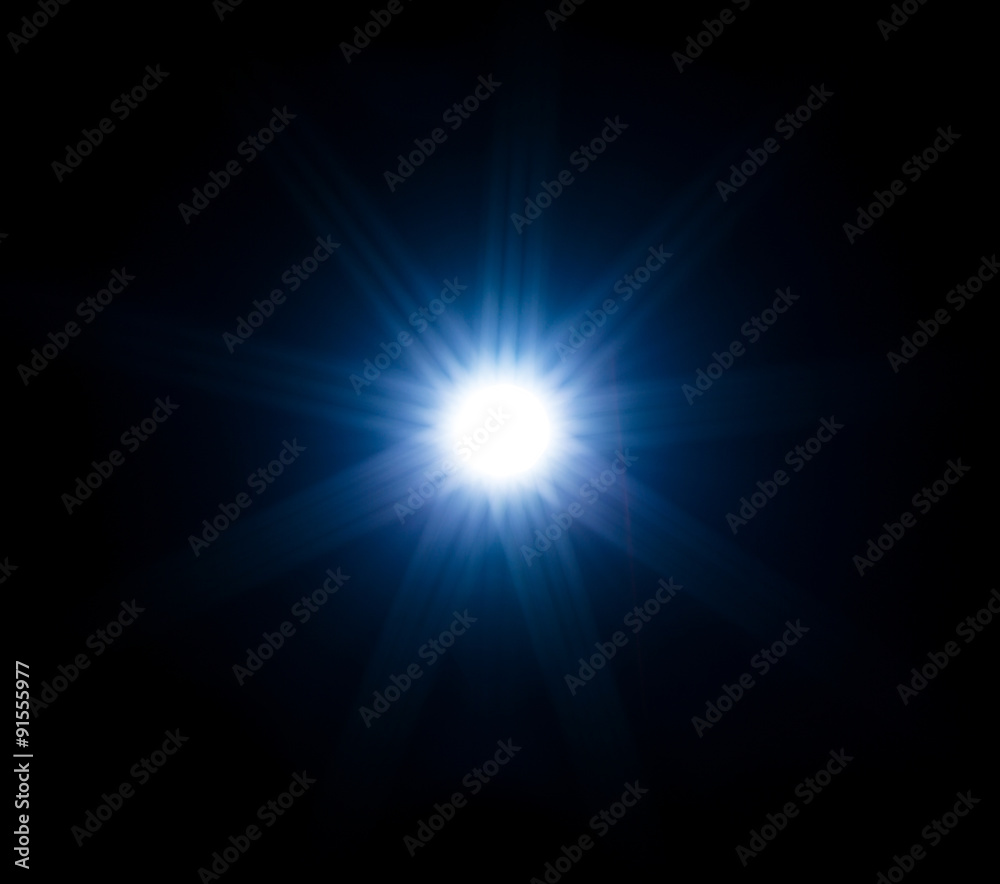 Abstract light flare isolated on black background