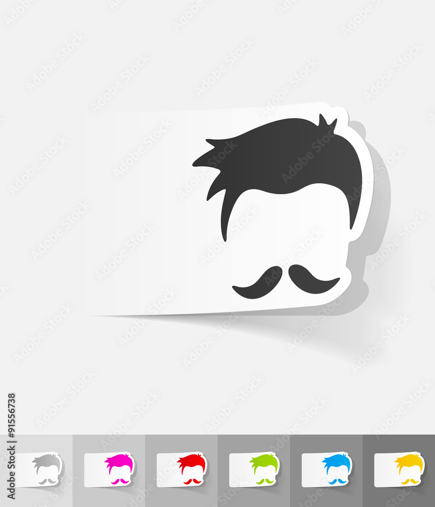 Obraz premium realistic design element. hairstyle and mustache