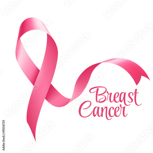 Breast Cancer Awareness Ribbon Background. Vector illustration