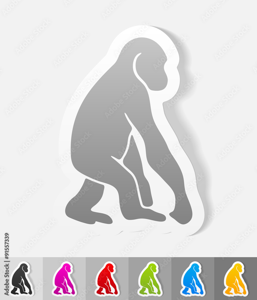 realistic design element. monkey