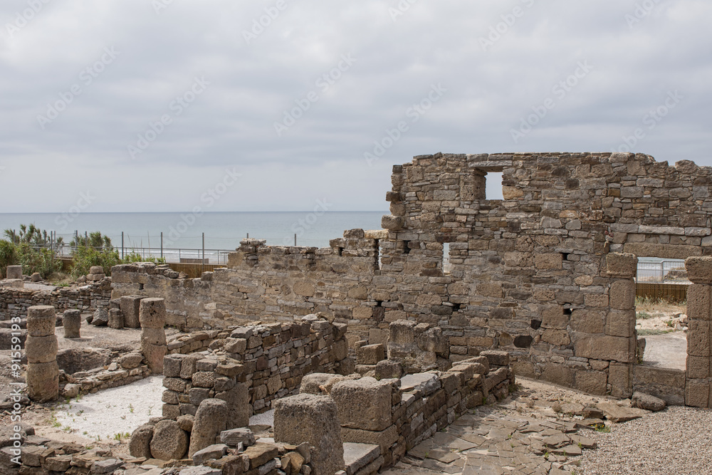restos arqueológicos de la antigua ciudad Romana de Baelo Claudia en Tarifa, Cádiz, Andalucía