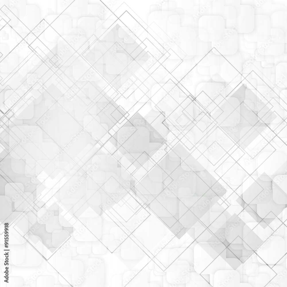 Fototapeta premium Vector white squares. Abstract background
