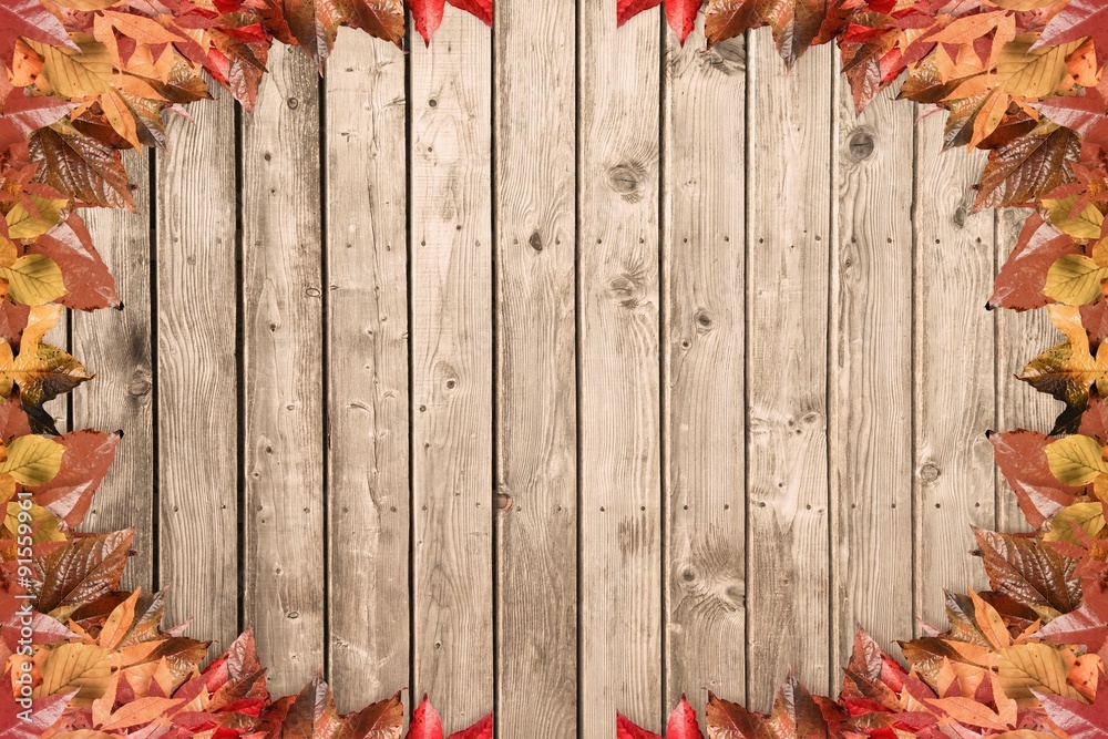 Obraz premium Composite image of autumn leaves pattern