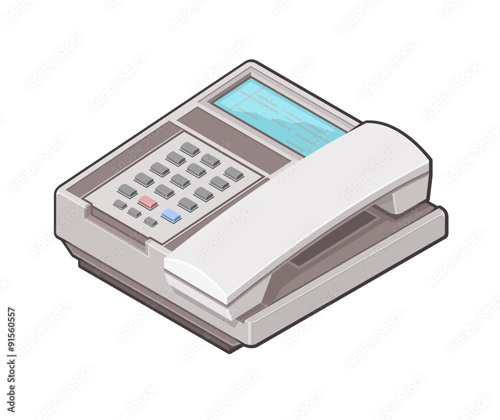 Isometric Office Phone icon illustration - A vector illustration of an isometric office phone. Business communication concept. Isometric Office Phone icon illustration - A vector illustration of an isometric office phone. Business communication concept.