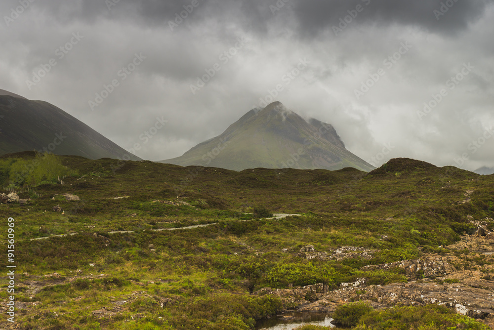 River in the fields, Skye island, Scotland