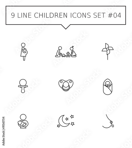 Children icon set 4