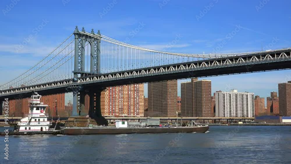 Establishing shot of the Manhattan bridge in New York city. Establishing shot of the Manhattan bridge in New York city.