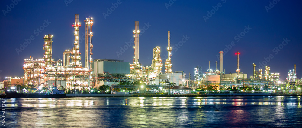 petrochemical industry night scene in Bangkok