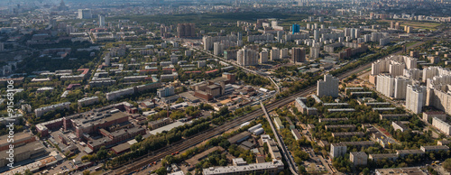 Aerial view on Moscow cityscape at day light.