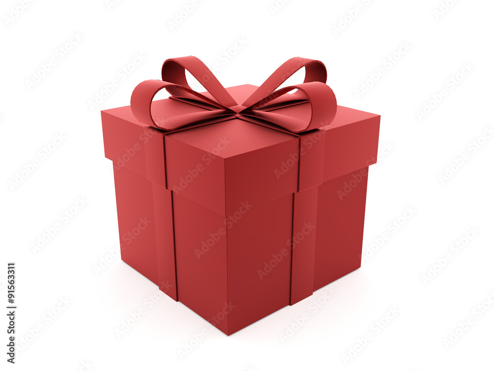 Obraz premium Christmas present with ribbon rendered
