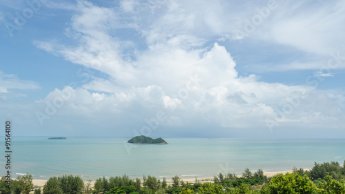 Sea and cloudy sky at samila beach songkhla hatyai thailand