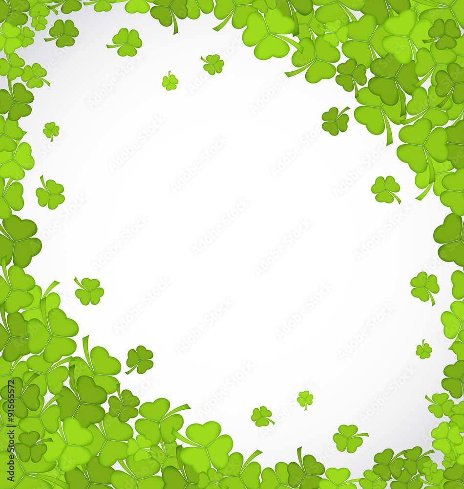 Natural frame with clovers for St. Patrick's Day, copy space for Natural frame with clovers for St. Patrick's Day, copy space for