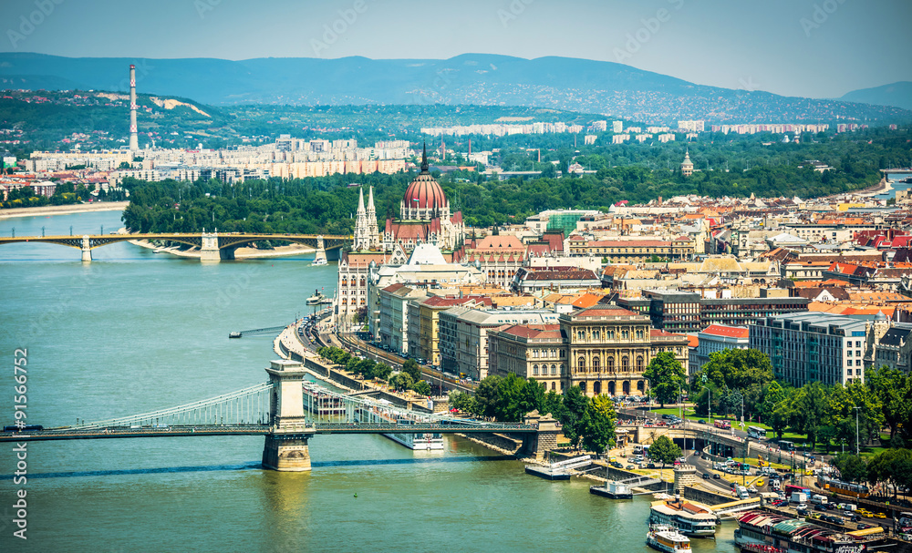 Obraz premium view on budapest from high