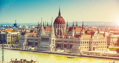 Hungarian Parliament view from fishermen Bastion
