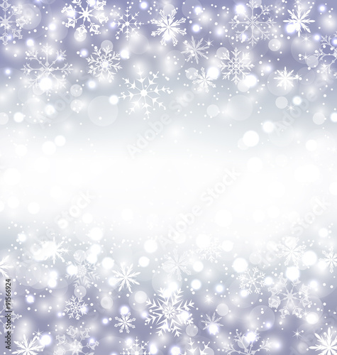 Navidad purple background with snowflakes and copy space for you