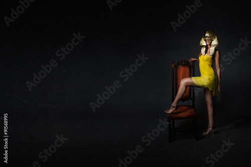 egyptian character in dark background photo