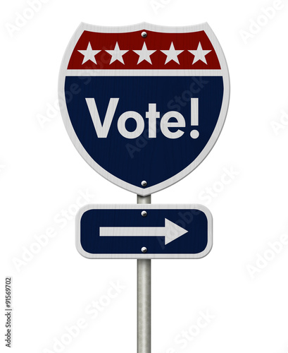 American Vote Highway Road Sign © Karen Roach