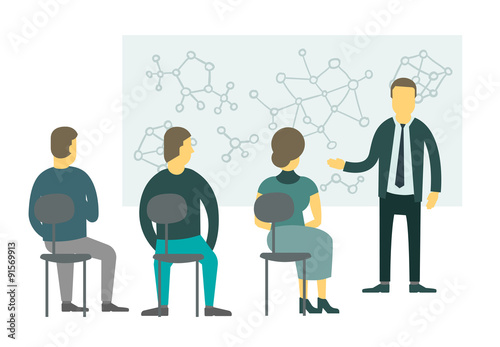 People sitting and listen to the teacher