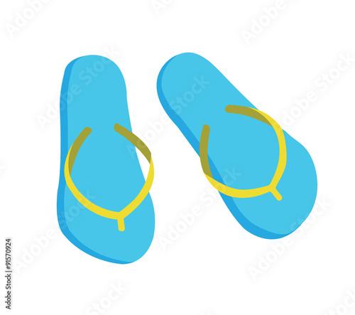 Flat vector image of bright flip-flops