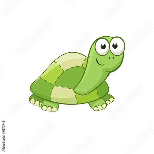 Cute cartoon turtle character. Stuffed toy.