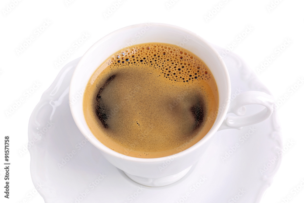 Coffee cup and saucer on a white background Coffee cup and saucer on a white background