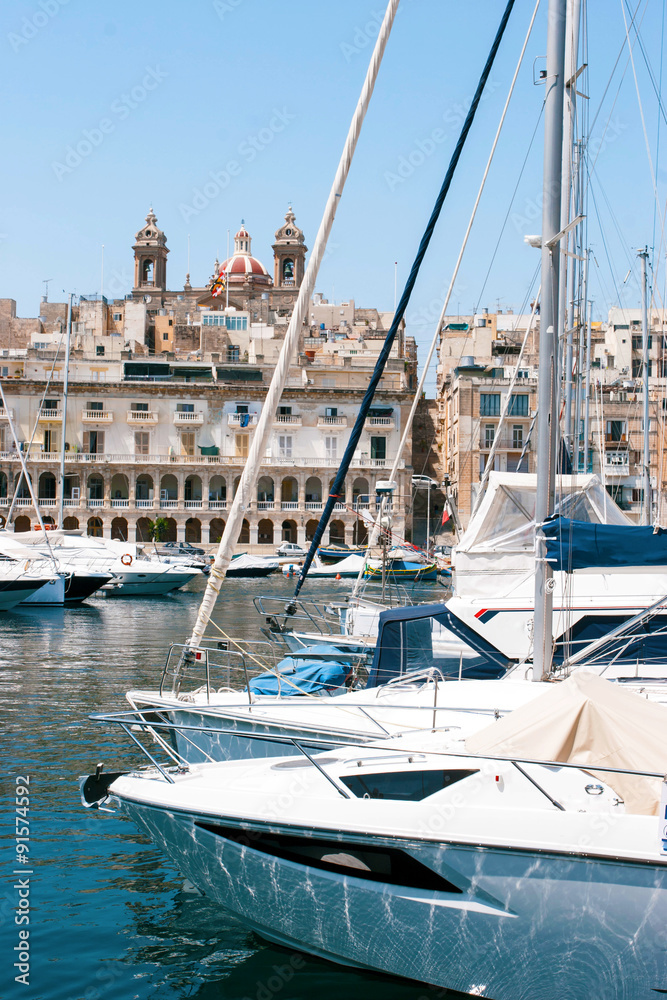 Yacht alongside the quay in Malta