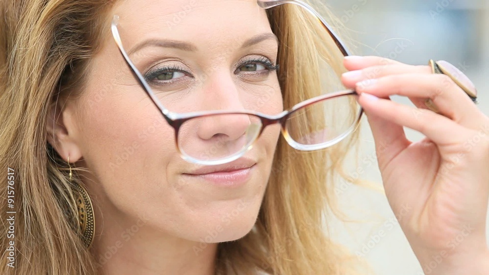Portrait of 40-year-old woman with eyeglasses Portrait of 40-year-old woman with eyeglasses