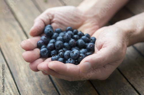 handful of blueberries © wernerimages