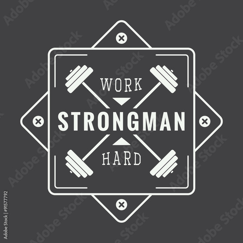 Vintage gym logo, badge or emblem.