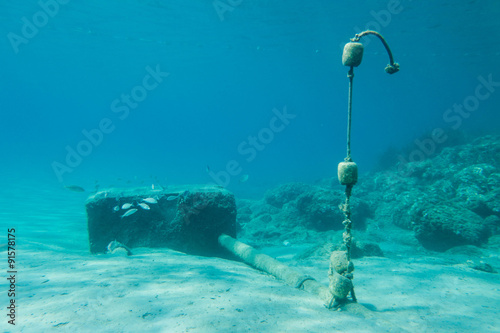Rope floating underwater